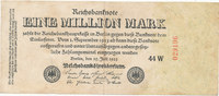 Deutsches Reich,Weimarer Republik, 1 Mio.Mark Ro.92c Firmendruck KN nach außen, -