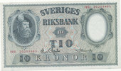 Schweden 10 Kronor 1951 fast Kassenfrisch I- 10.40 £ Tax included +  6.07 £ shipping