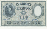 Schweden 10 Kronor 1953 leicht gebraucht II+, 6.93 £ Tax included +  6.07 £ shipping