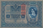 Österreich, 1000 Kronen Aufdruck Vs. senkrecht,Vs+Rs gleich, -