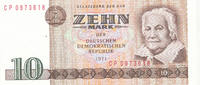 Deutschland,DDR, 10 Mark Ro.359c KN 7stellig Computerdruck Serie:CP -