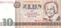 Deutschland,DDR, 10 Mark Ro.359c KN 7stellig Computerdruck Serie:BM -