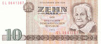 Deutschland,DDR, 10 Mark Ro.359c KN 7stellig Computerdruck Serie:CL -