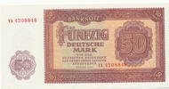 Deutschland,DDR, 50 Deutsche Mark Ro.352b Austauschnote Serie: YA, -