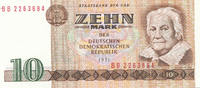 Deutschland,DDR, 10 Mark Ro.359c Computersatz KN 7stellig Serie:BB, -