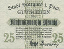 Deutsches Reich,Pommern, 25 Pfennig Stargard,Stadt, -