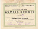Deutsches Reich,Rheinland-Pfalz, 20 Mark Haßloch Gemeinde, Anteil-Schein, -