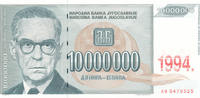 Jugoslawien 10000000 Dinara -