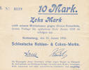 Deutsches Reich,Schlesien, 10 Mark Gottesberg, Schlesische Kohlen- & Cokes-Werke, -