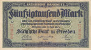 Deutsches Reich, Sachsen, 50000 Mark -