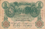 Deutsches Reich,Kaiserreich, 50 Mark KN 6 stellig, Udr.Bst.Y,Serie A, -