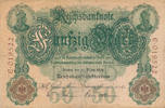Deutsches Reich,Kaiserreich, 50 Mark KN 6 stellig, Udr.Bst.Y, Serie C, -