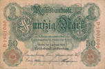Deutsches Reich,Kaiserreich, 50 Mark Serie:D,Udr.Bst.D, -