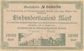 Deutsches Reich,Sachsen, 100000 Mark Chemnitz, Amtshauptmannschaft, -