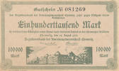 Deutsches Reich,Sachsen, 100000 Mark Chemnitz, Amtshauptmannschaft, -