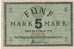 Deutsches Reich,Schlesien, 5 Mark Neusalz,Magistrat, -