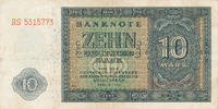 Deutschland,DDR, 10 Mark Ro.343d KN 7stellig, Serie: RS, Deutscher Druck, -