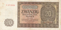 Deutschland,DDR, 20 Mark 1948 Ro.344a KN 6stellig, Serie:Y, UdSSR Druck,... 8.67 £ Tax included +  6.07 £ shipping