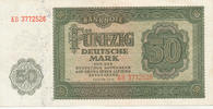 Deutschland,DDR, 50 Mark Ro.345b mit Plattennummer, Serie: AB, Deutscher Druck, -