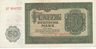 Deutschland,DDR, 50 Mark Ro.345b KN 7stellig, Serie: AF, Deutscher Druck, -