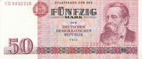Deutschland,DDR, 50 Mark Ro.360a Erste Auflage,Typensatz, Serie:ED, -