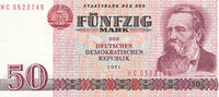 Deutschland,DDR, 50 Mark Ro.360c 2. Auflage, Computersatz, FZ:HC, -