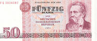 Deutschland,DDR, 50 Mark Ro.360c 2. Auflage, Computersatz, FZ:FG, -