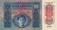 Österreich, 10 Kronen mit Aufdruck DEUTSCHÖSTERREICH, -