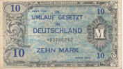Deutschland, Alliierte Besatzung 10 Mark Ro.203d KN 8stellig,UdSSR-Druck ohne F, -