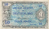 Deutschland, Alliierte Besatzung 10 Mark Ro.203d KN 8stellig,UdSSR-Druck ohne F, -