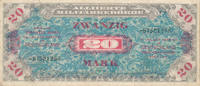 Deutschland, Alliierte Besatzung 20 Mark Ro.204d KN 8stellig UdSSR-Druck ohne F, -