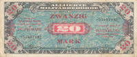 Deutschland, Alliierte Besatzung 20 Mark Ro.204d KN 8stellig UdSSR-Druck ohne F, -