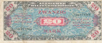 Deutschland, Alliierte Besatzung 20 Mark Ro.204d KN 8stellig UdSSR-Druck ohne F, -