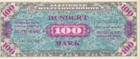 Deutschland, Alliierte Besatzung 100 Mark Ro.206c KN 9stellig UdSSR-Druck ohne F, -