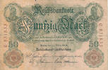 Deutsches Reich,Kaiserreich, 50 Mark Ro.25a KN 6stellig, Serie: C, Udr. Bst: I, -