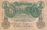 Deutsches Reich,Kaiserreich, 50 Mark Ro.25a KN 6stellig, Serie: D, Udr. Bst: I, -