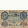 Deutsches Reich,Kaiserreich, 20 Mark Ro.40b KN 7stellig, Serie:F,Udr.Bst.L, -