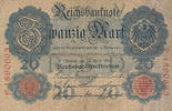 Deutsches Reich,Kaiserreich, 20 Mark Ro.40b KN 7stellig, Serie:F, Udr.Bst.Y, -
