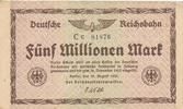 Deutsches Reich,Reichsbahn, 5 Millionen Mark Berlin, Reichsverkehrsminister, Wz.Quadrate, Serie:Cc, -