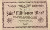 Deutsches Reich,Reichsbahn, 5 Millionen Mark Berlin, Reichsverkehrsminister, Wz. Quadrate, Serie: Td, -