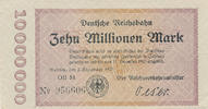 Deutsches Reich,Reichsbahn, 10 Millionen Mark Berlin, Reichsverkehrsminister, Wz. Quadrate, Serie:OB, -