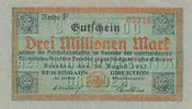 Deutsches Reich,Reichsbahn, 3 Millionen Mark 1923 Dresden Reichsbahndire... 3.45 £ Tax included +  6.05 £ shipping
