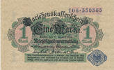 Deutsches Reich,Inflation, 1 Mark Ro.51d Siegel und KN blau, -