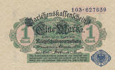 Deutsches Reich,Inflation, 1 Mark Ro.51d Siegel und KN blau, -