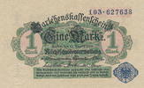 Deutsches Reich,Inflation, 1 Mark Ro.51d Siegel und KN blau, -