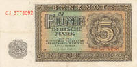 Deutschland,DDR, 5 Mark 1948 Ro.342d Deutscher Druck KN 7stellig, zwei S... 5.20 £ Tax included +  6.07 £ shipping