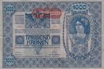 Österreich 1000 Kronen Stempel DEUTSCHÖSTERREICH Mitte vom Adler, II. Auflage, -