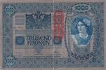 Österreich 1000 Kronen Stempel DEUTSCHÖSTERREICH senkrecht, -