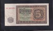Deutschland, DDR, 5 Mark Ro.342d,DDR-4a, DDR Druck, KN 7stellig Serie: AG, -