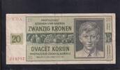 Drittes Reich, Böhmen und Mähren, 20 Kronen Ro.563g,ZWK-15a, Serie: A, -